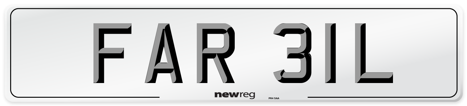 FAR 31L Number Plate from New Reg